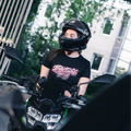 T-shirt noir  femme-BIKE GIRL